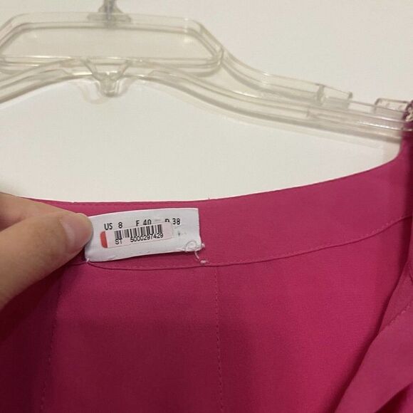 Akris Punto Blouse Top Pink Short Dolman Sleeves Silk Elastic Hem size 8 - Picture 7 of 8